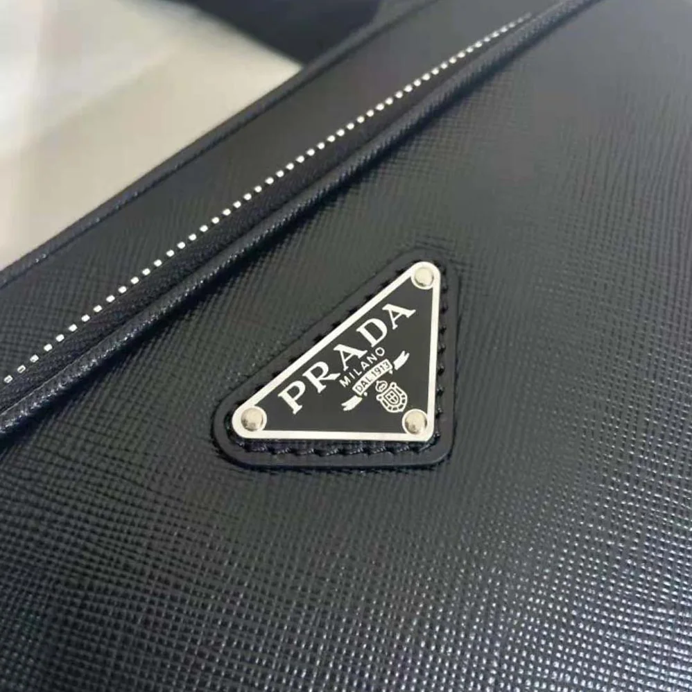 Prada Saffiano Leather Shoulder Bag for Men in Black Prada Saffiano Leather Shoulder Bag for Men in Black