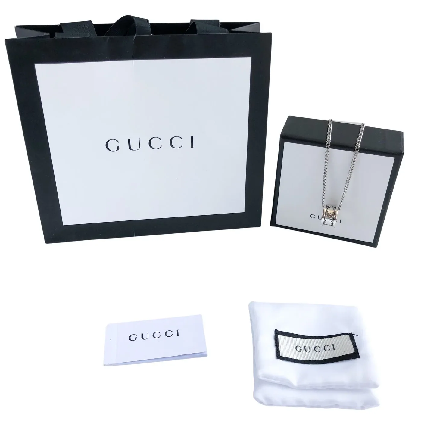Gucci Hollow Waist Necklace Silver