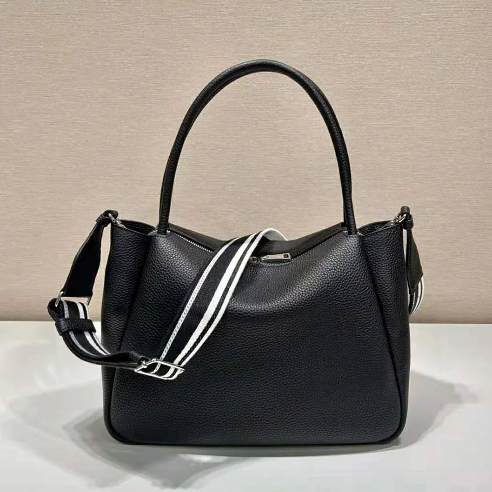 Prada Large Leather Handbag for Women in Black Prada Large Leather Handbag for Women in Black
