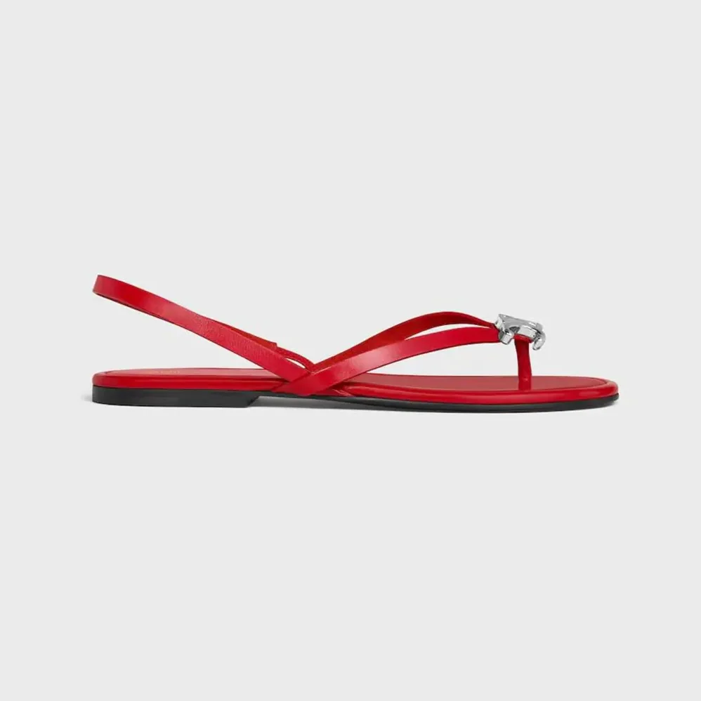 Celine Biki Sandal in Calfskin for Women in Red Celine Biki Sandal in Calfskin for Women in Red
