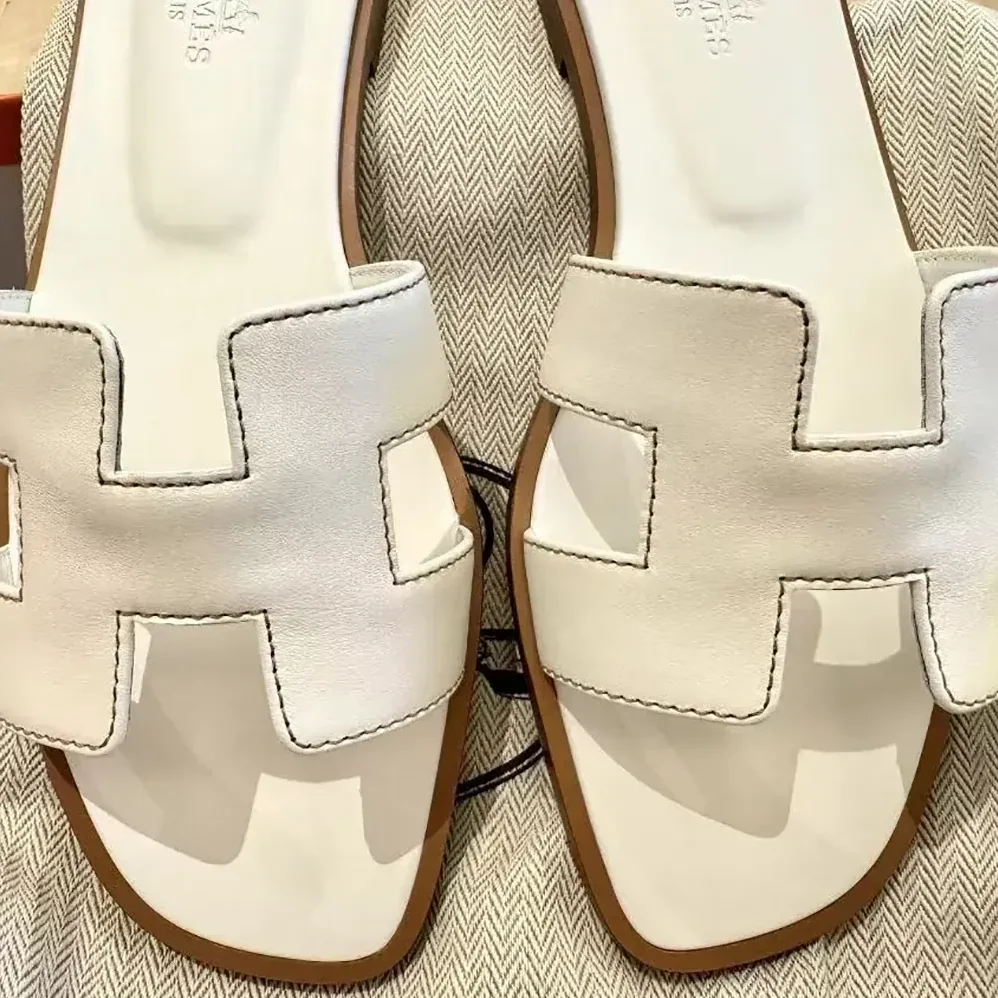 Hermes Oran Sandal for Women in White Hermes Oran Sandal for Women in White