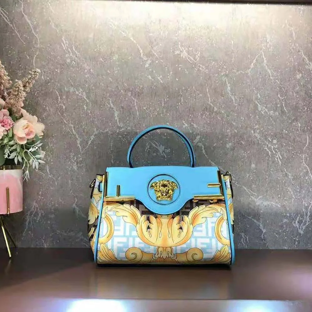 Fendi Fendace La Medusa Medium Handbag for Women in Blue