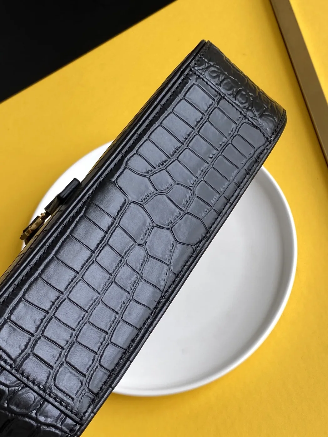Saint Laurent LE 5 À 7 Hobo Bag Black In Embossed Material in YSL Saint Laurent LE 5 À 7 Hobo Bag Black In Embossed Material in YSL