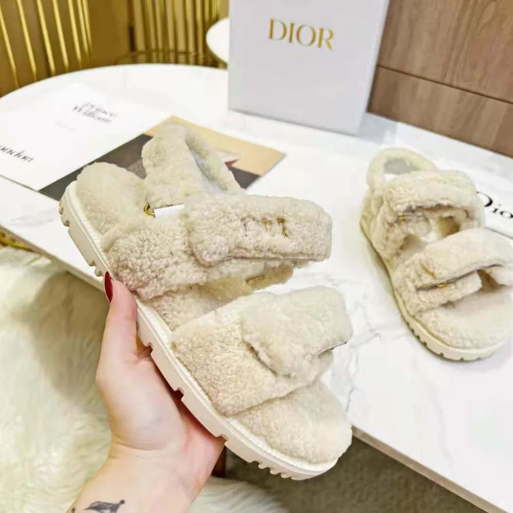 Dior Dioract Sandal White Shearling for Women