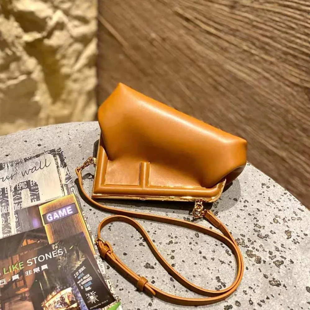 Fendi First Small Nappa Leather Bag for Women in Brown Fendi First Small Nappa Leather Bag for Women in Brown