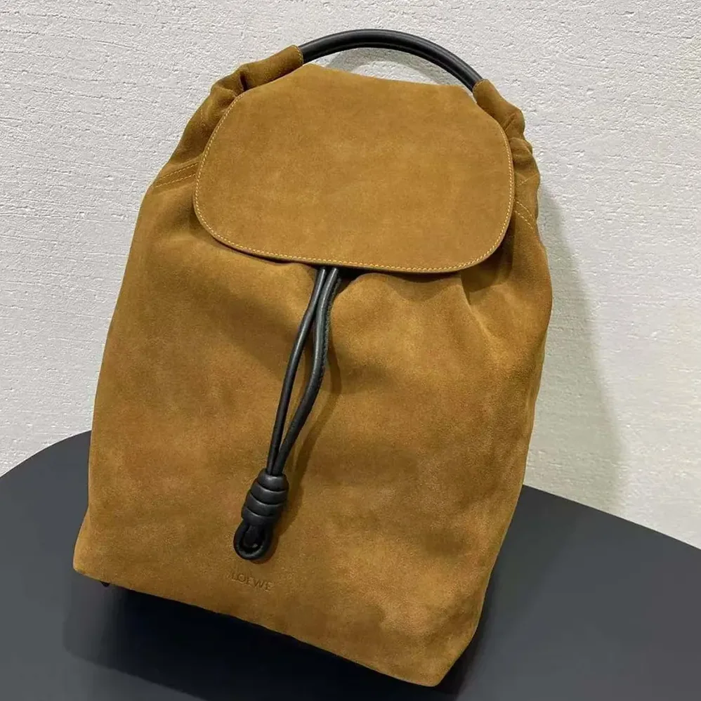 Loewe Flamenco Backpack in Pressed Suede for Unisex Loewe Flamenco Backpack in Pressed Suede for Unisex