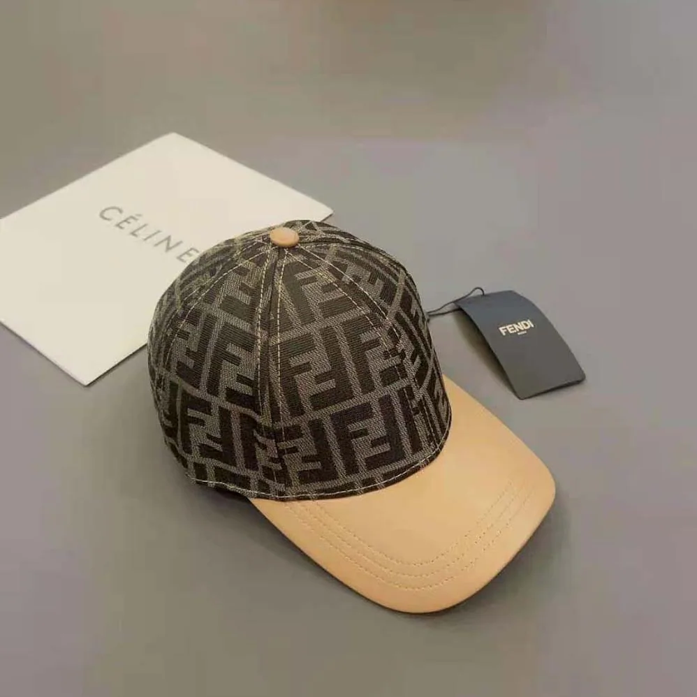 Fendi Hat Brown FF Jacquard Fabric Baseball Cap for Women Fendi Hat Brown FF Jacquard Fabric Baseball Cap for Women