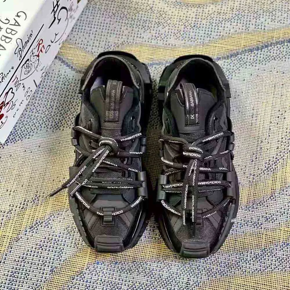 Dolce Gabbana D&G Mixed-Materials Space Sneakers for Unisex in Black