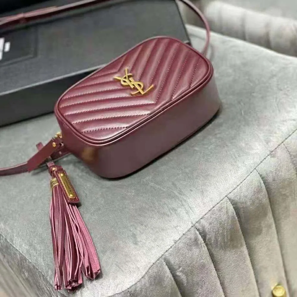 Saint Laurent YSL Lou Belt Bag in Matelasse Leather for Women in Maroon Saint Laurent YSL Lou Belt Bag in Matelasse Leather for Women in Maroon