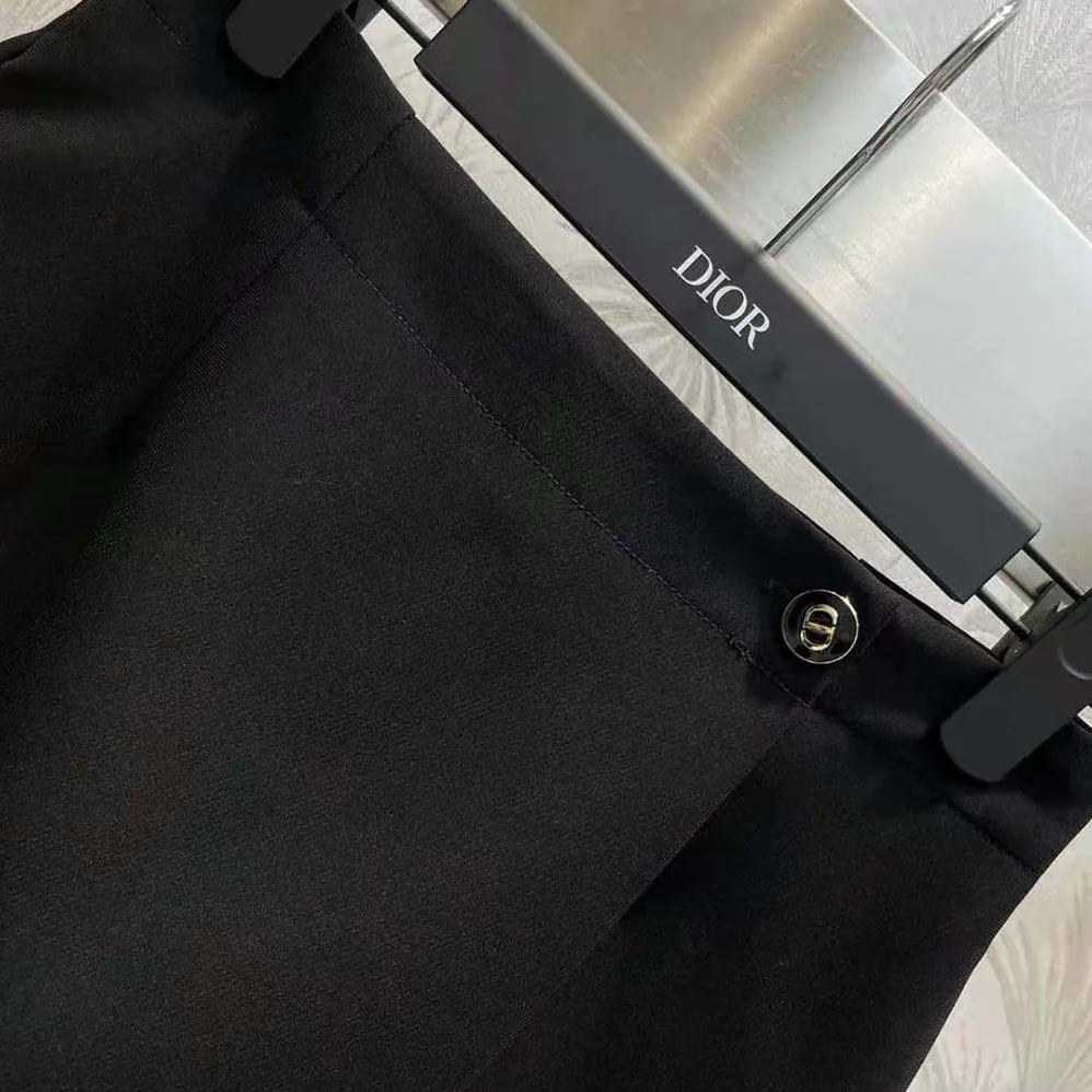 Dior Skort with CD Button Black Wool and Silk for Women Dior Skort with CD Button Black Wool and Silk for Women