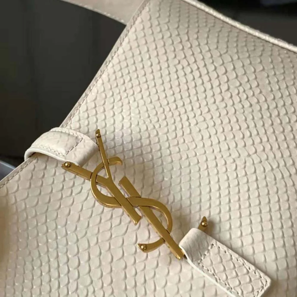 Saint Laurent YSL Le 5 A 7 Hobo Bag in Python for Women in Beige Saint Laurent YSL Le 5 A 7 Hobo Bag in Python for Women in Beige