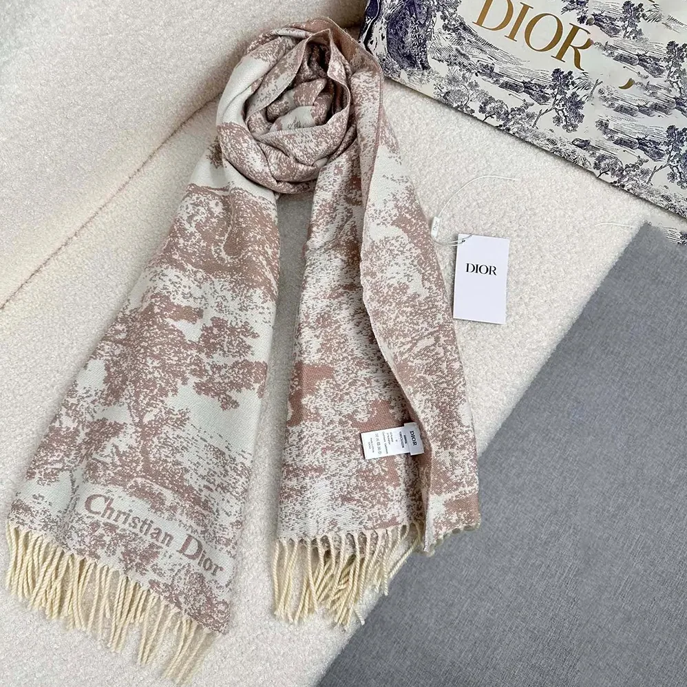 Dior Toile de Jouy Sauvage Scarf Rose Des Vents Cashmere and Wool for Unisex Dior Toile de Jouy Sauvage Scarf Rose Des Vents Cashmere and Wool for Unisex