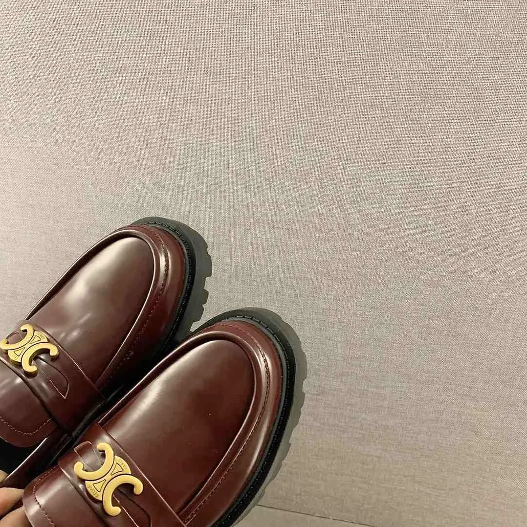Celine Bulky Penny Chunky Loafer Burgundy Celine Bulky Penny Chunky Loafer Burgundy