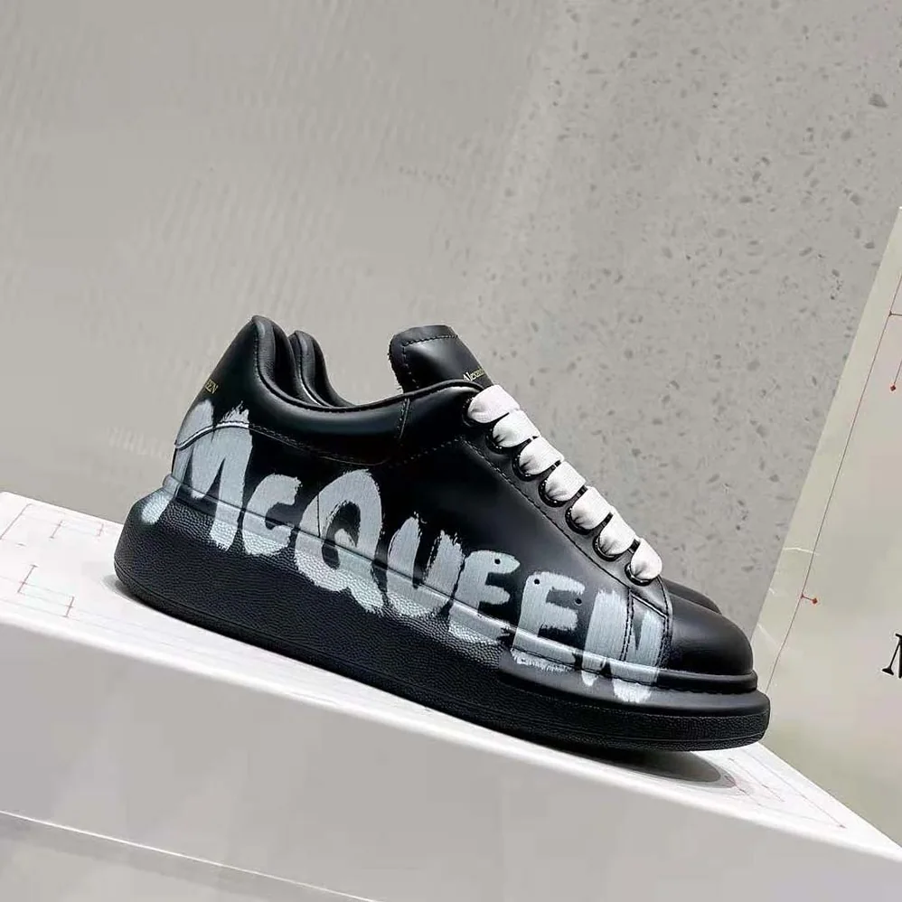 Alexander Mcqueen Online Exclusive Mcqueen Graffiti Oversized Sneaker in Black for Unisex in white