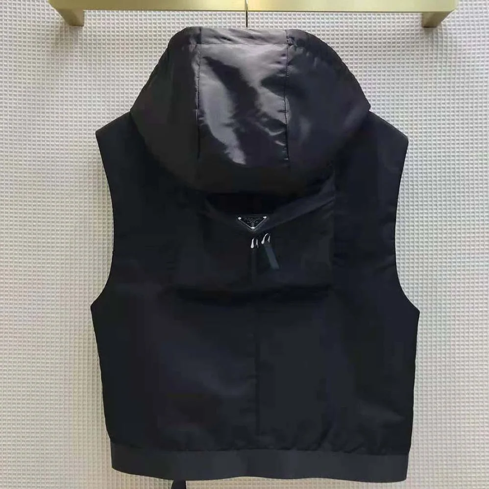 Prada Re-Nylon Gabardine Oversized Vest for Women in Black