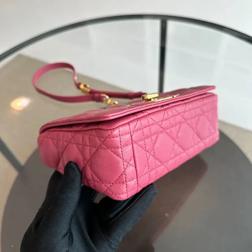 Dior Small Dior Caro Bag Rose Supple Cannage Calfskin for Women Dior Small Dior Caro Bag Rose Supple Cannage Calfskin for Women
