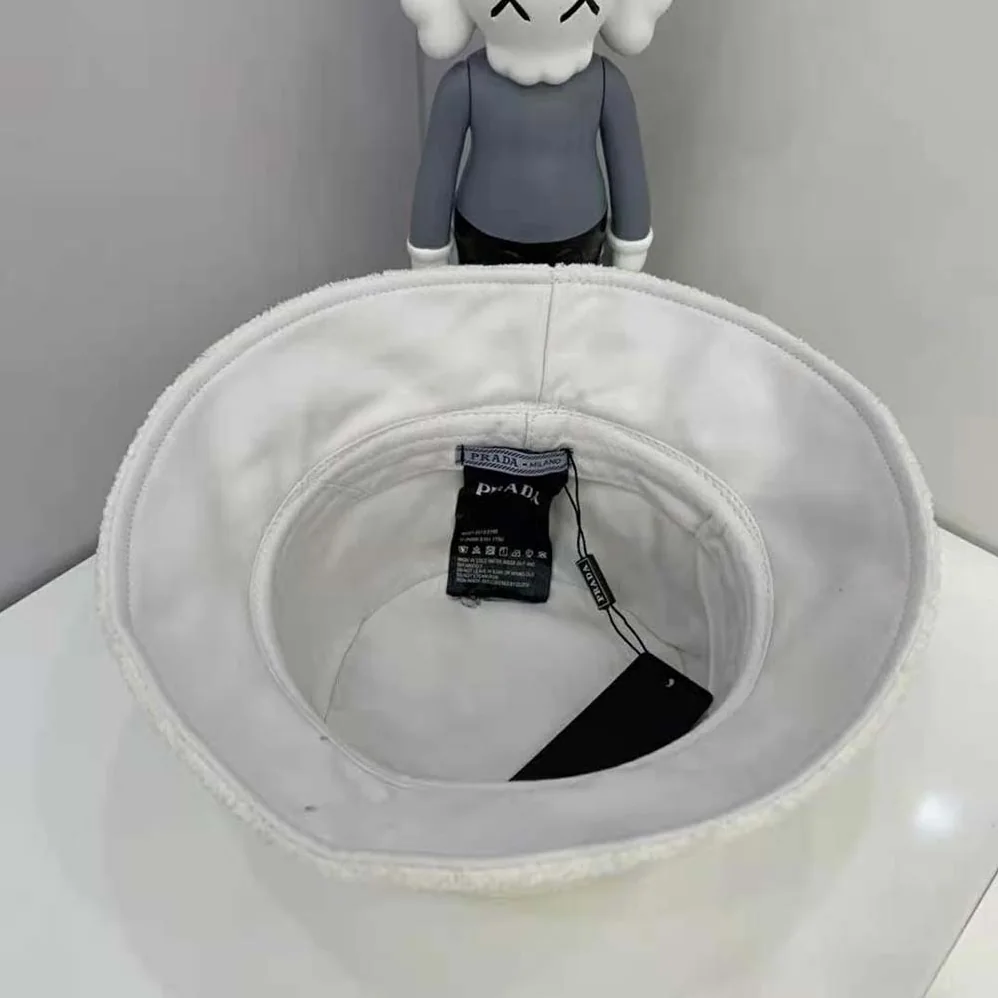 Prada Terrycloth Bucket Hat for Women in White Prada Terrycloth Bucket Hat for Women in White