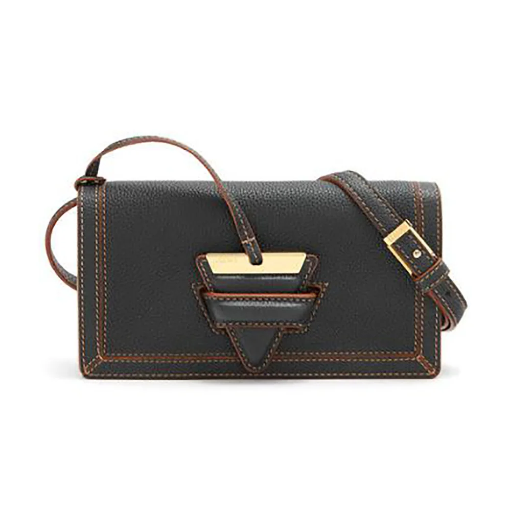 Loewe Mini Barcelona Soft Bag in Soft Grained Calfskin for Women in Black Loewe Mini Barcelona Soft Bag in Soft Grained Calfskin for Women in Black
