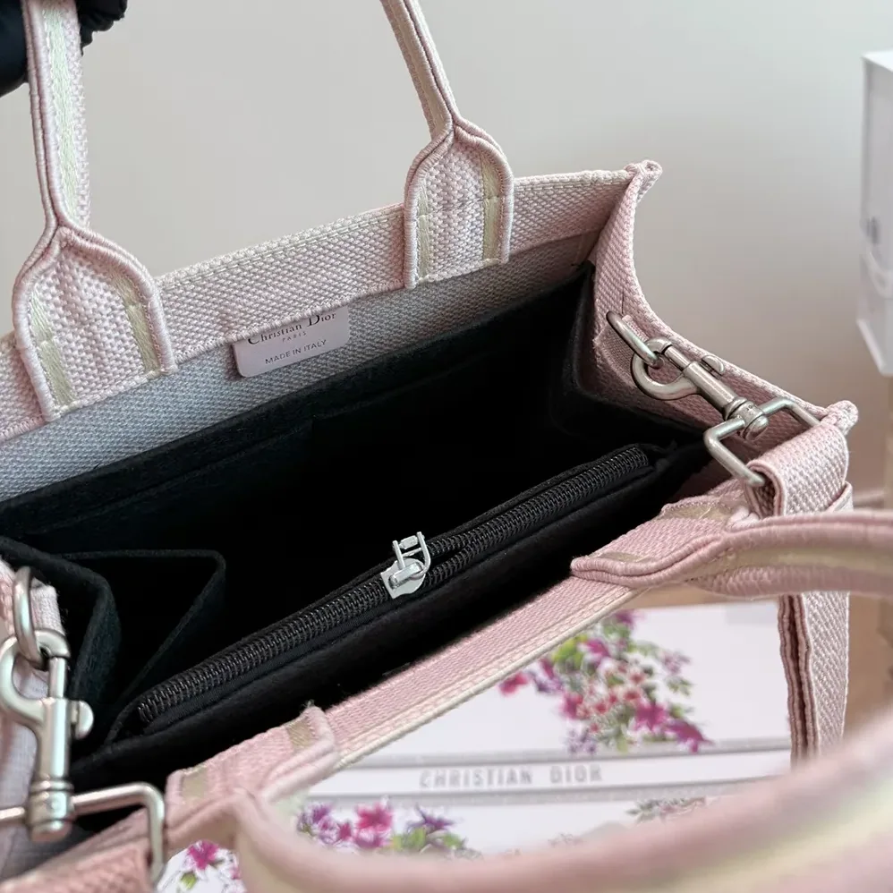 Dior Medium Dior Book Tote with Strap Rose Tendre No Dior No Dietrich Embroidery for Women Dior Medium Dior Book Tote with Strap Rose Tendre No Dior No Dietrich Embroidery for Women