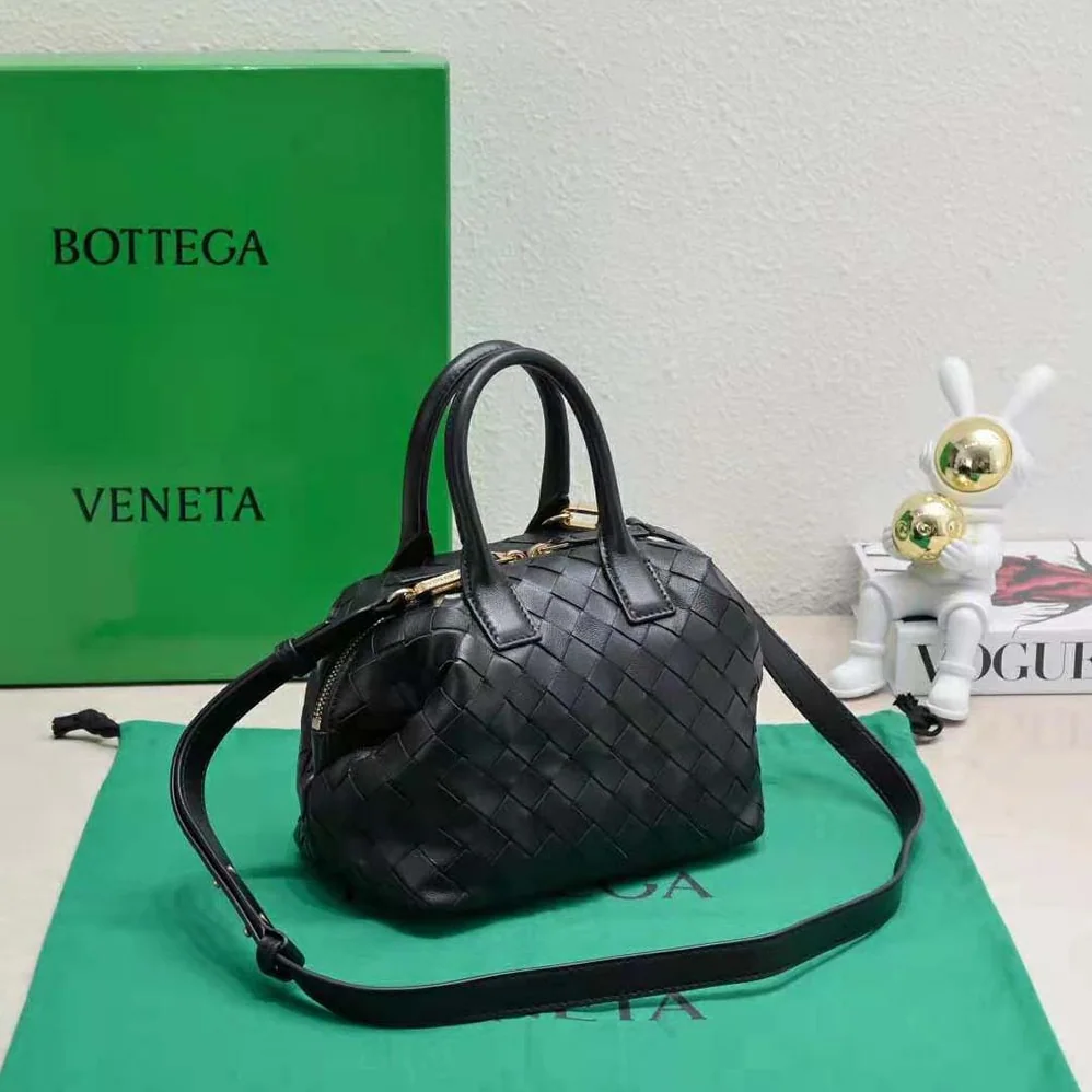 Bottega Veneta Mini Bauletto in Intrecciato Nappa Leather for Women in Black