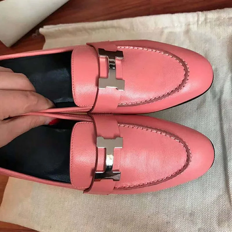Hermes Shoes Paris Loafer for Women in Pink