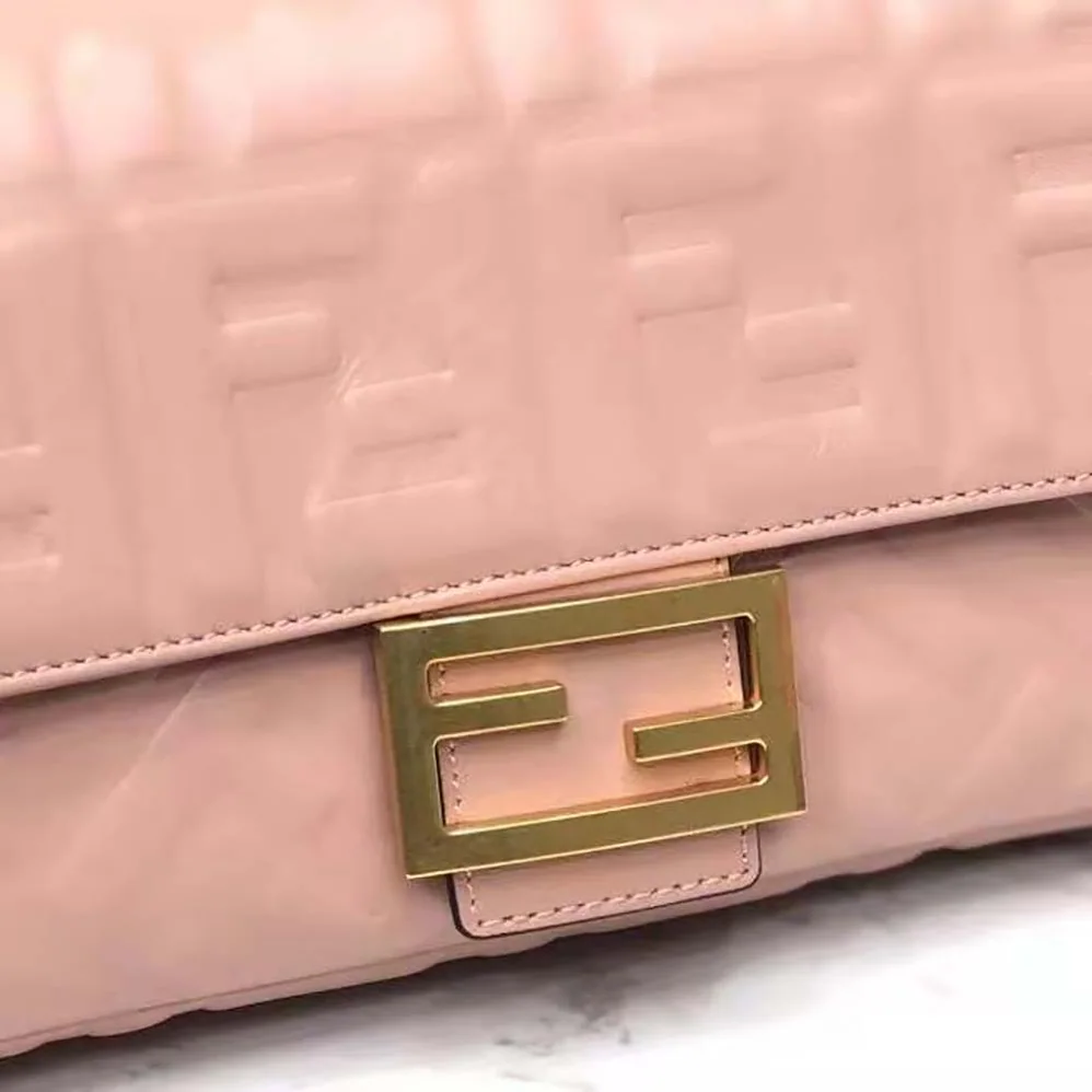 Fendi Baguette Pink Nappa Leather Bag for Women Fendi Baguette Pink Nappa Leather Bag for Women