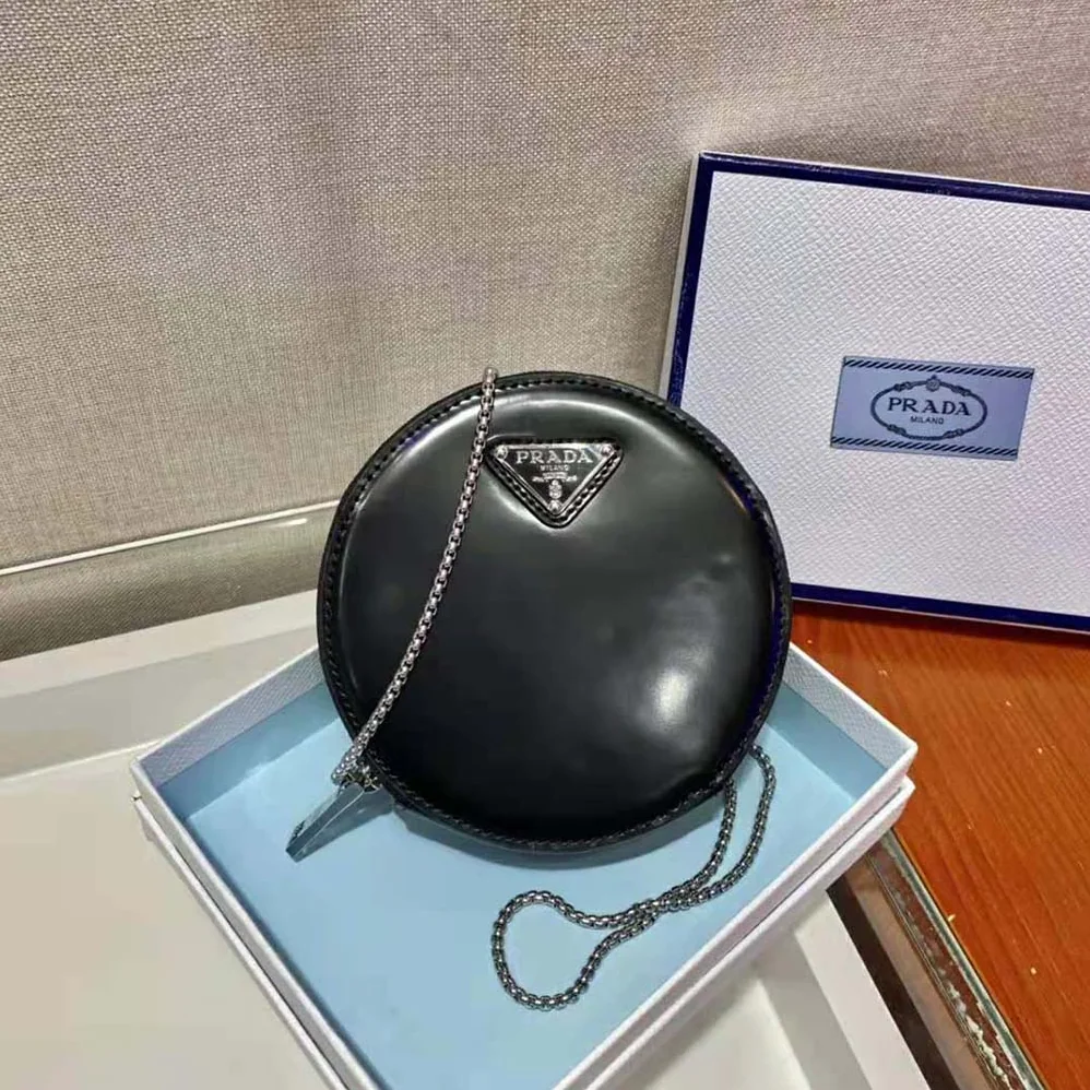 Prada Brushed Leather Mini-Pouch for Women in Black