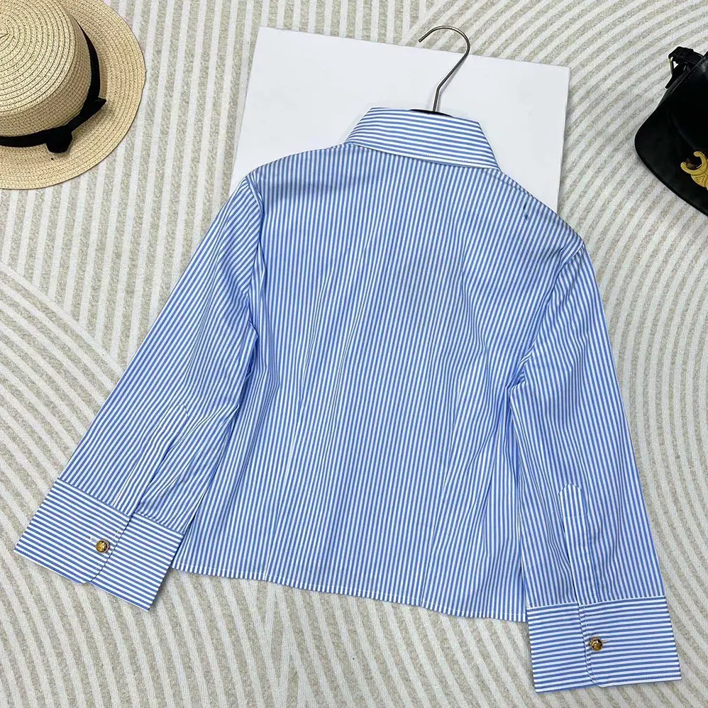 Prada Embroidered Striped Shirt for Women Prada Embroidered Striped Shirt for Women