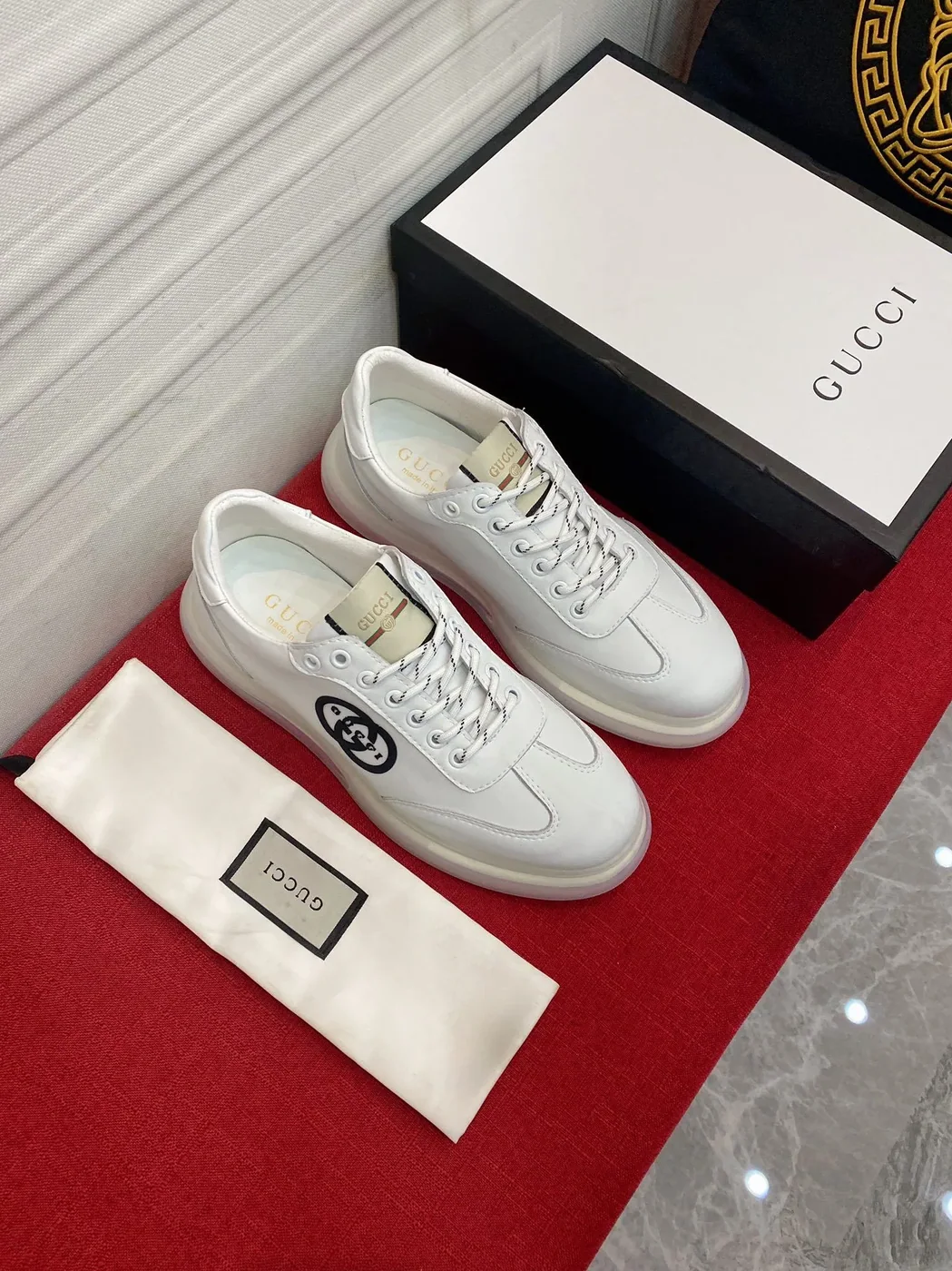 Gucci Sneaker With GG Gucci Print White for Men