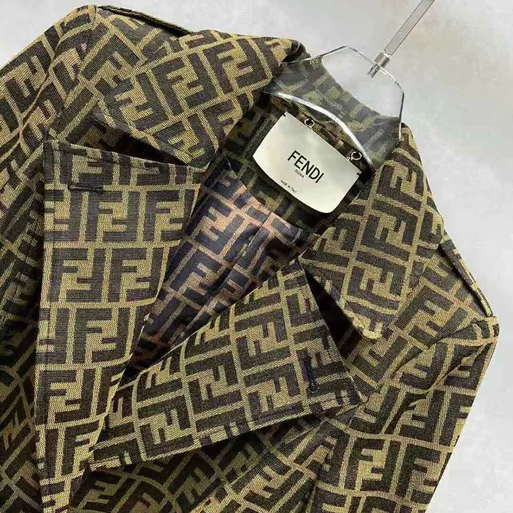 Fendi Overcoat Brown Canvas Trench Coat for Women