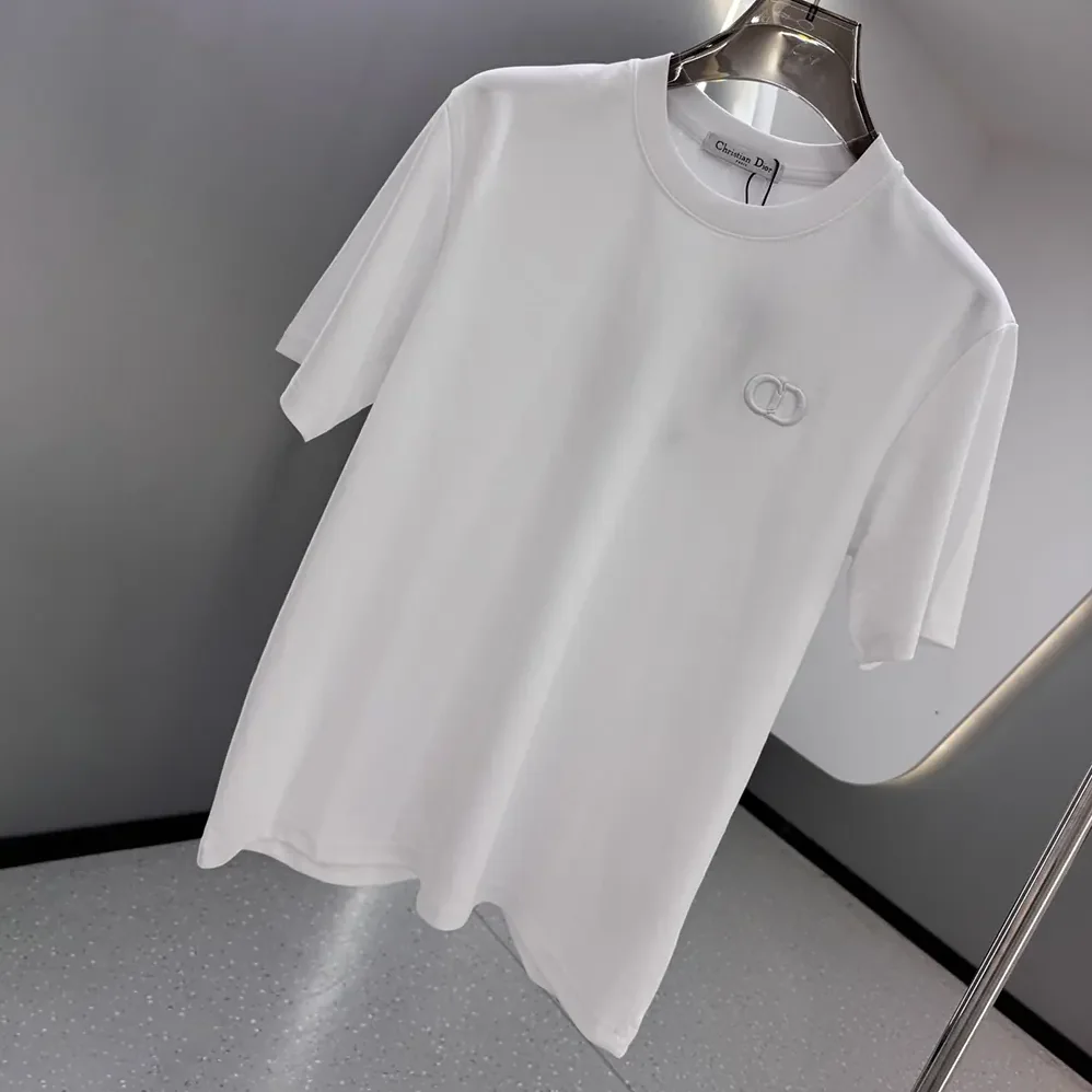 Dior CD Icon T-Shirt Regular Fit White Cotton Jersey for Men