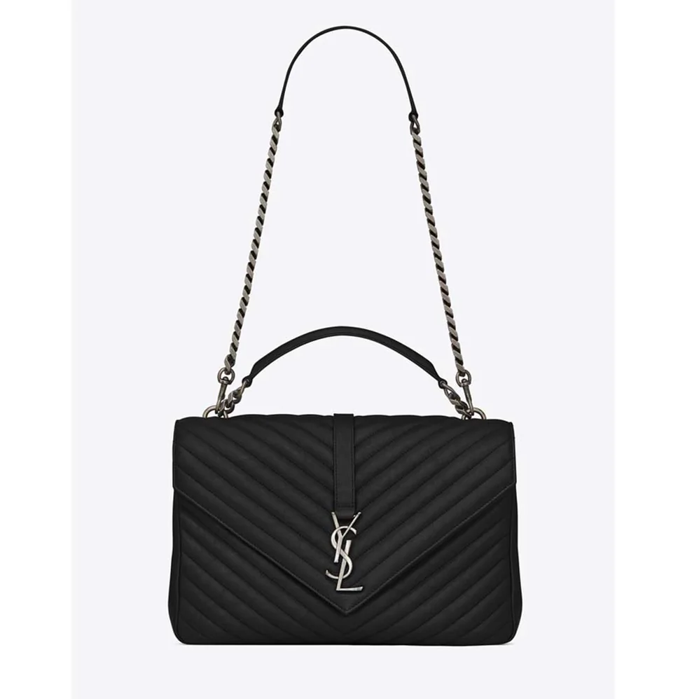 Saint Laurent YSL Classic Large College Bag Matelasse Leather in Black