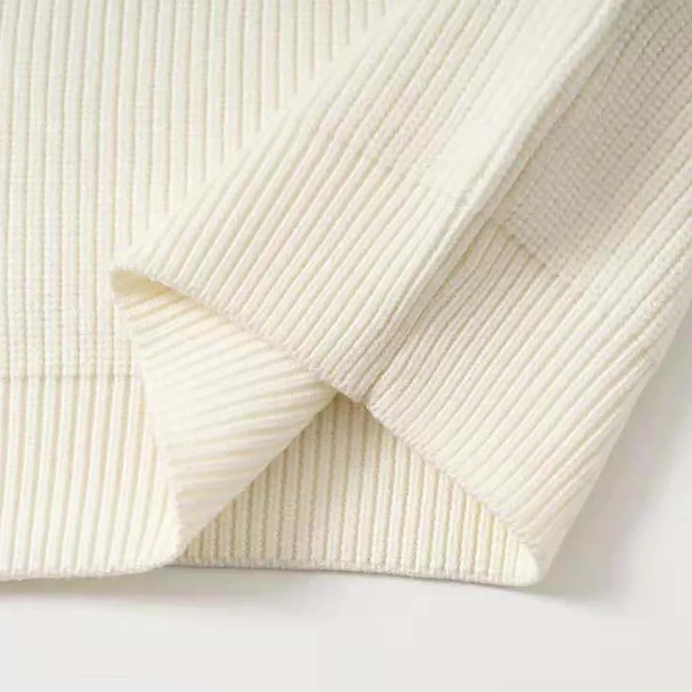 Prada Cashmere Ribbed Knit Sweater with Sleek for Women in White