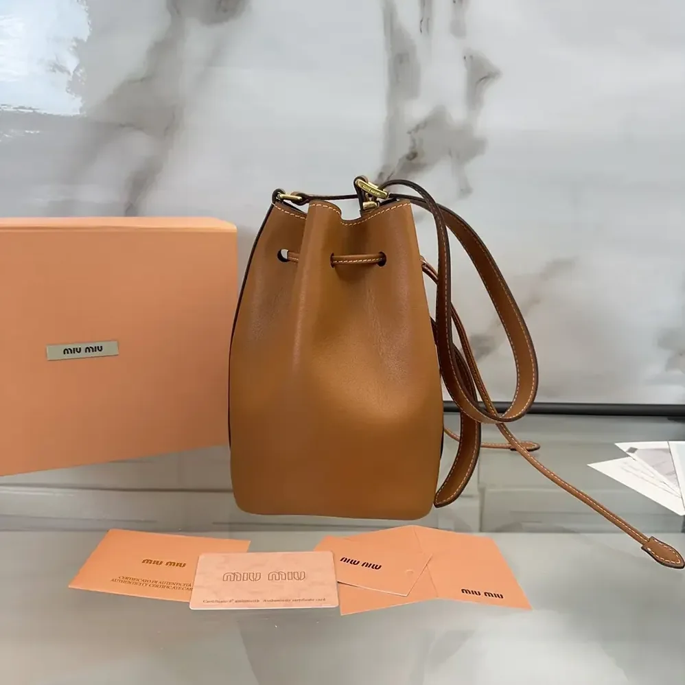 Miu Miu Leather Bucket Bag-Black 5BE090_2CRM_F0046_V_OOO for Women Miu Miu Leather Bucket Bag-Black 5BE090_2CRM_F0046_V_OOO for Women