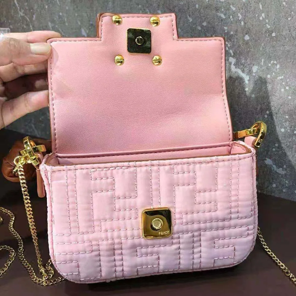 Fendi Nano Baguette Charm Lilac Nylon for Women Fendi Nano Baguette Charm Lilac Nylon for Women