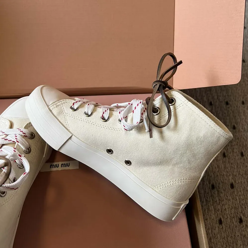 Miu Miu Washed Denim High for Women in top Sneakers Miu Miu Washed Denim High for Women in top Sneakers