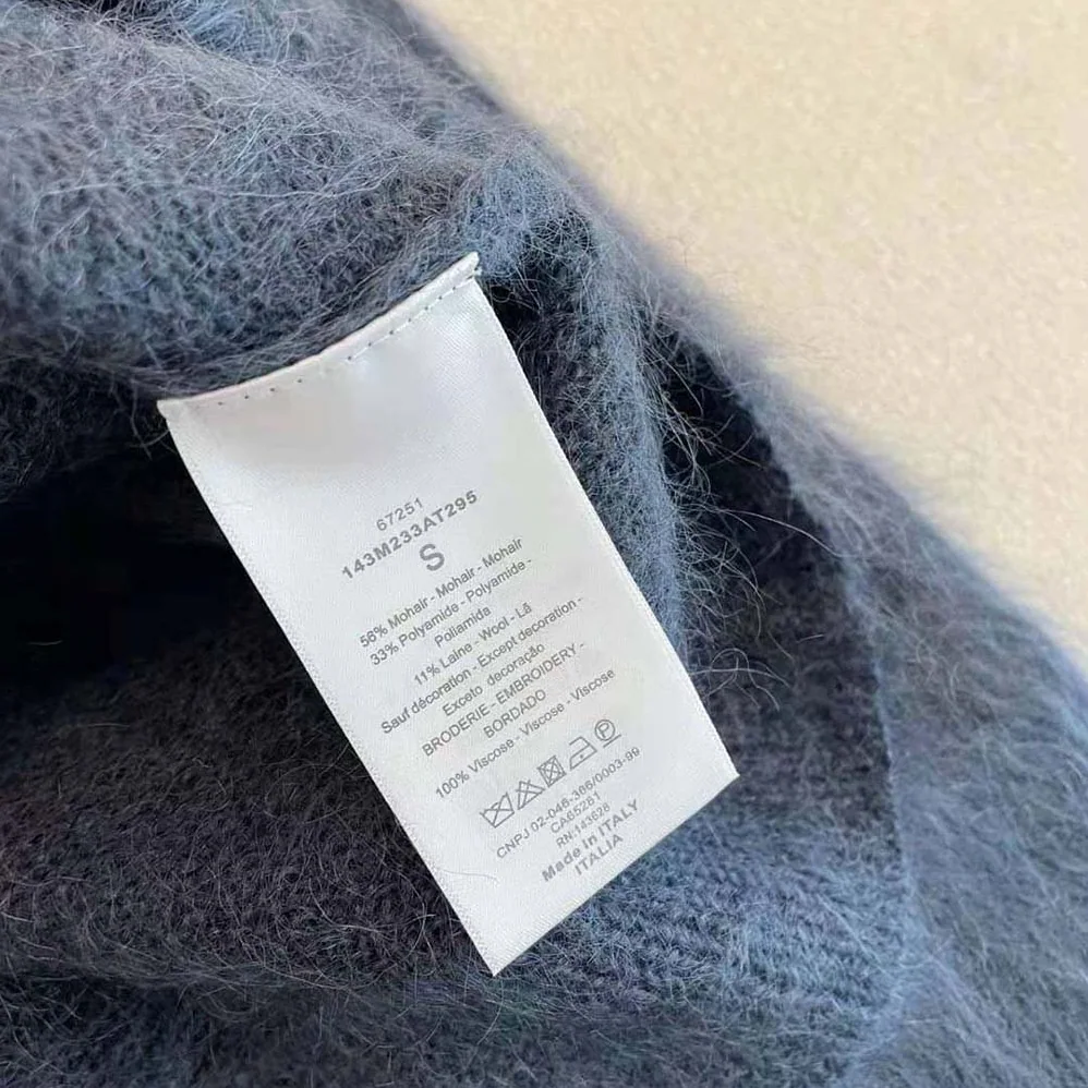 Dior Peter Doig Cardigan Blue Technical Mohair and Wool Brushed Jersey for Men Dior Peter Doig Cardigan Blue Technical Mohair and Wool Brushed Jersey for Men