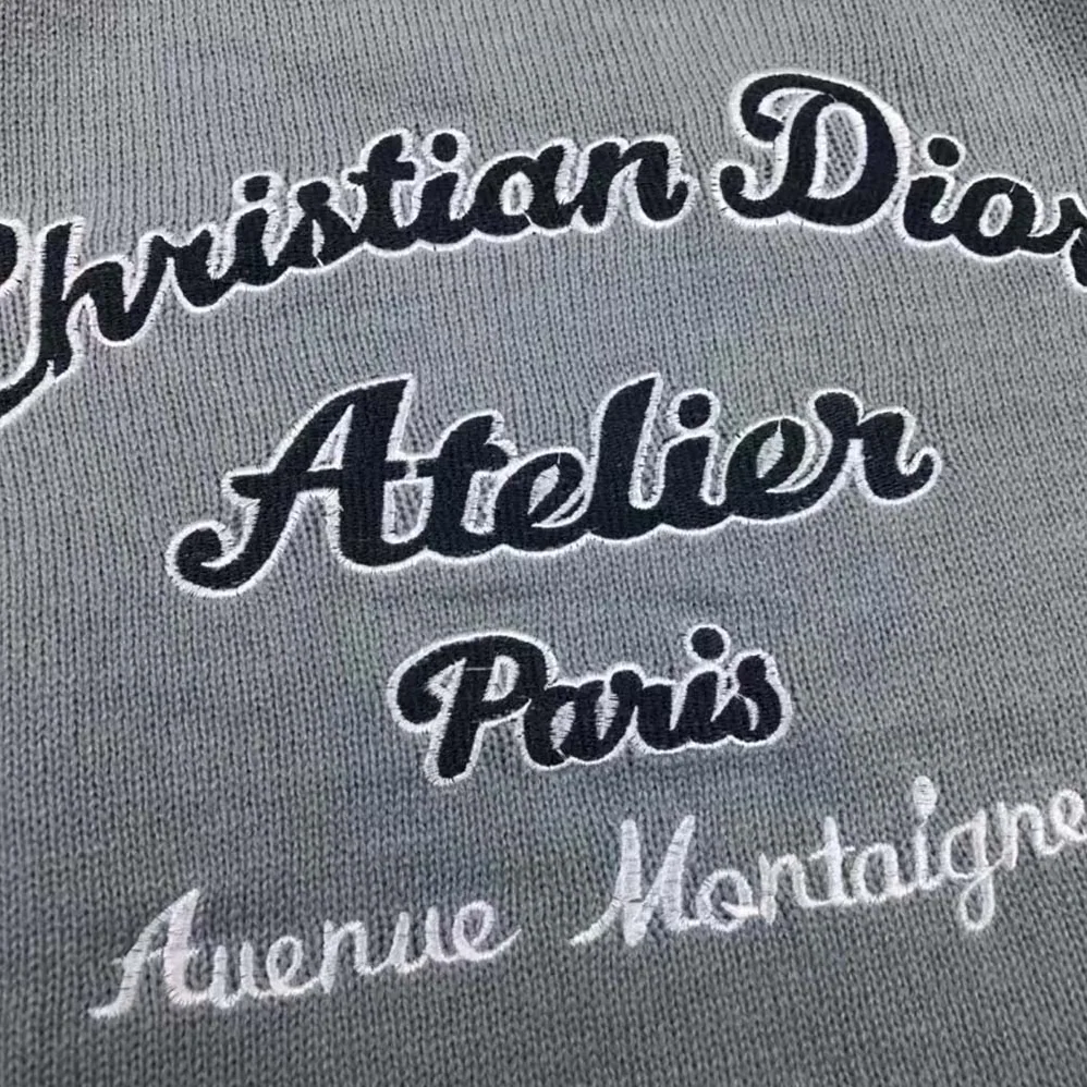 Dior Christian Dior Atelier Sweater Gray Wool Jersey for Women Dior Christian Dior Atelier Sweater Gray Wool Jersey for Women