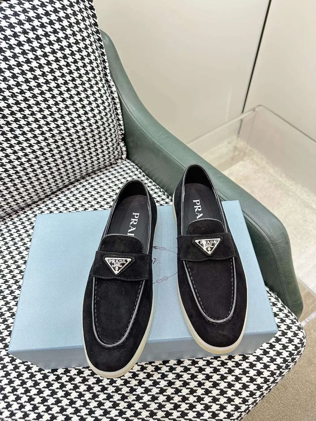 Prada Brushed Loafers Black