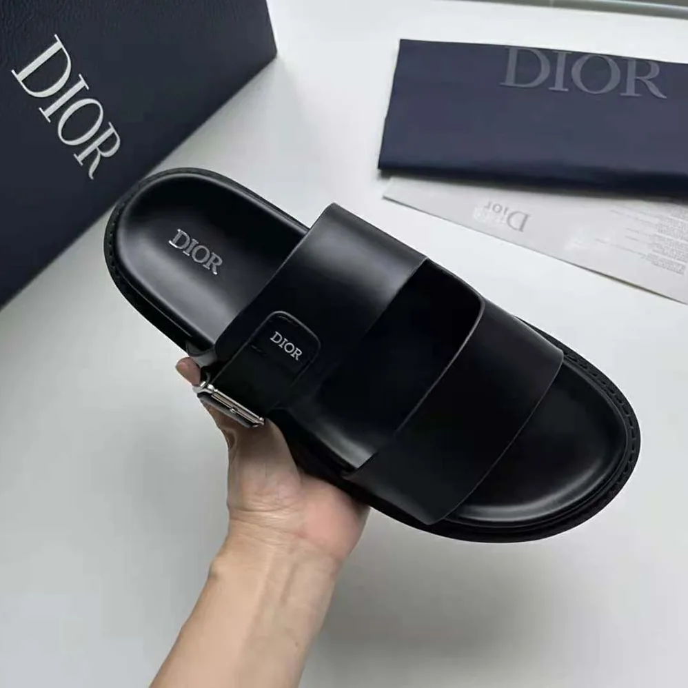 Dior Aqua Sandal Black Smooth Calfskin for Men Dior Aqua Sandal Black Smooth Calfskin for Men