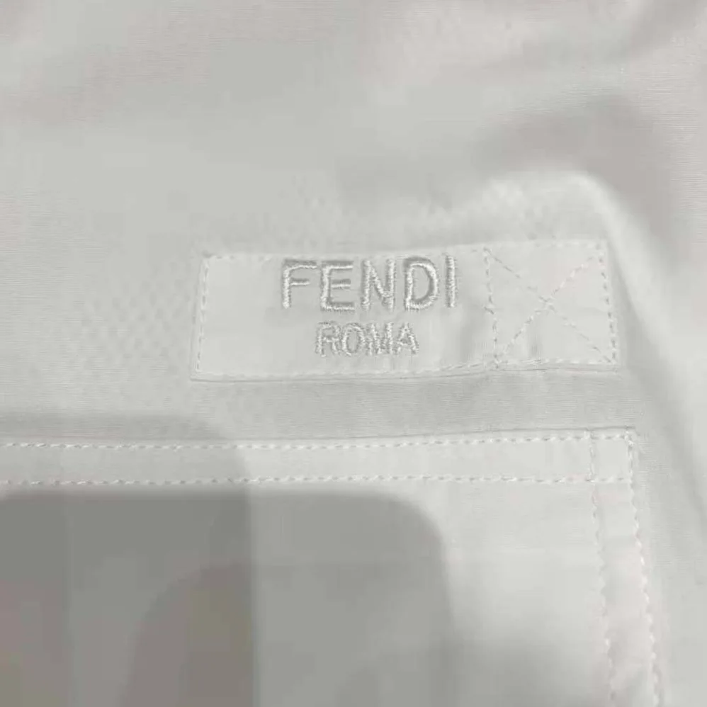 Fendi Slightly Oversized Shirt Dress White Poplin for Women Fendi Slightly Oversized Shirt Dress White Poplin for Women