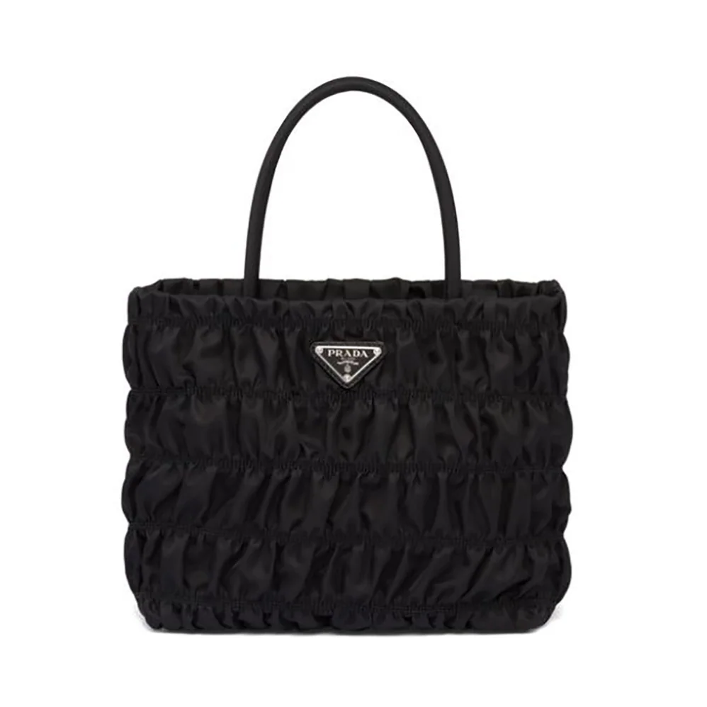 Prada Embossed Nylon Tote for Women in Black