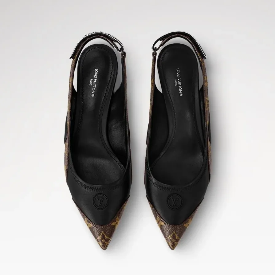 Louis Vuitton LV Vibe Slingback Pump Black 1AAW7G Louis Vuitton LV Vibe Slingback Pump Black 1AAW7G