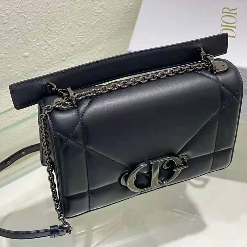 Dior 30 Montaigne Chain Bag with Handle Black Maxicannage Lambskin for Women Dior 30 Montaigne Chain Bag with Handle Black Maxicannage Lambskin for Women