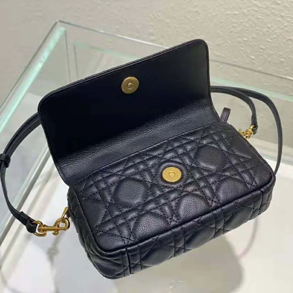 Dior Caro Pouch Black Supple Cannage Calfskin for Women Dior Caro Pouch Black Supple Cannage Calfskin for Women
