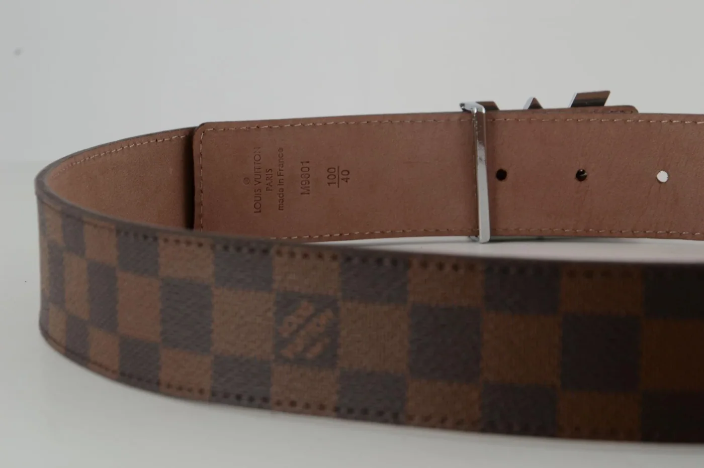 Brown Damier New SiAmazinger Buckle Leather Belt