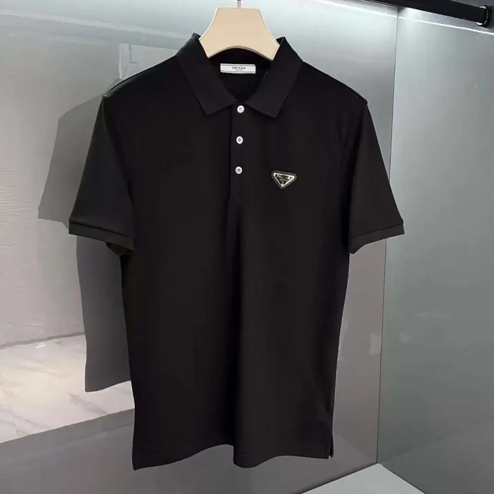 Prada Fleece Polo Natural Shirt in a Fleece Design for Men in Black Prada Fleece Polo Natural Shirt in a Fleece Design for Men in Black