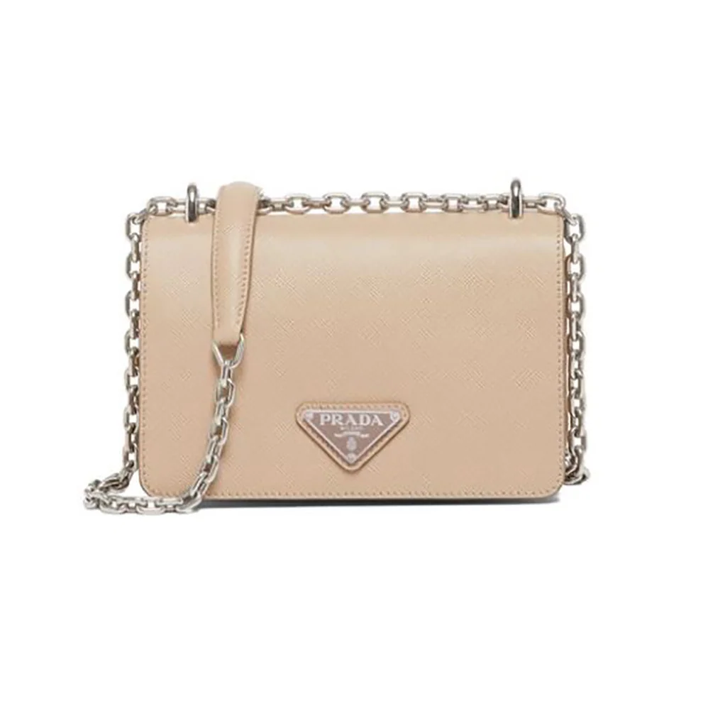 Prada Nylon and Saffiano Leather Shoulder Bag for Women in Pink