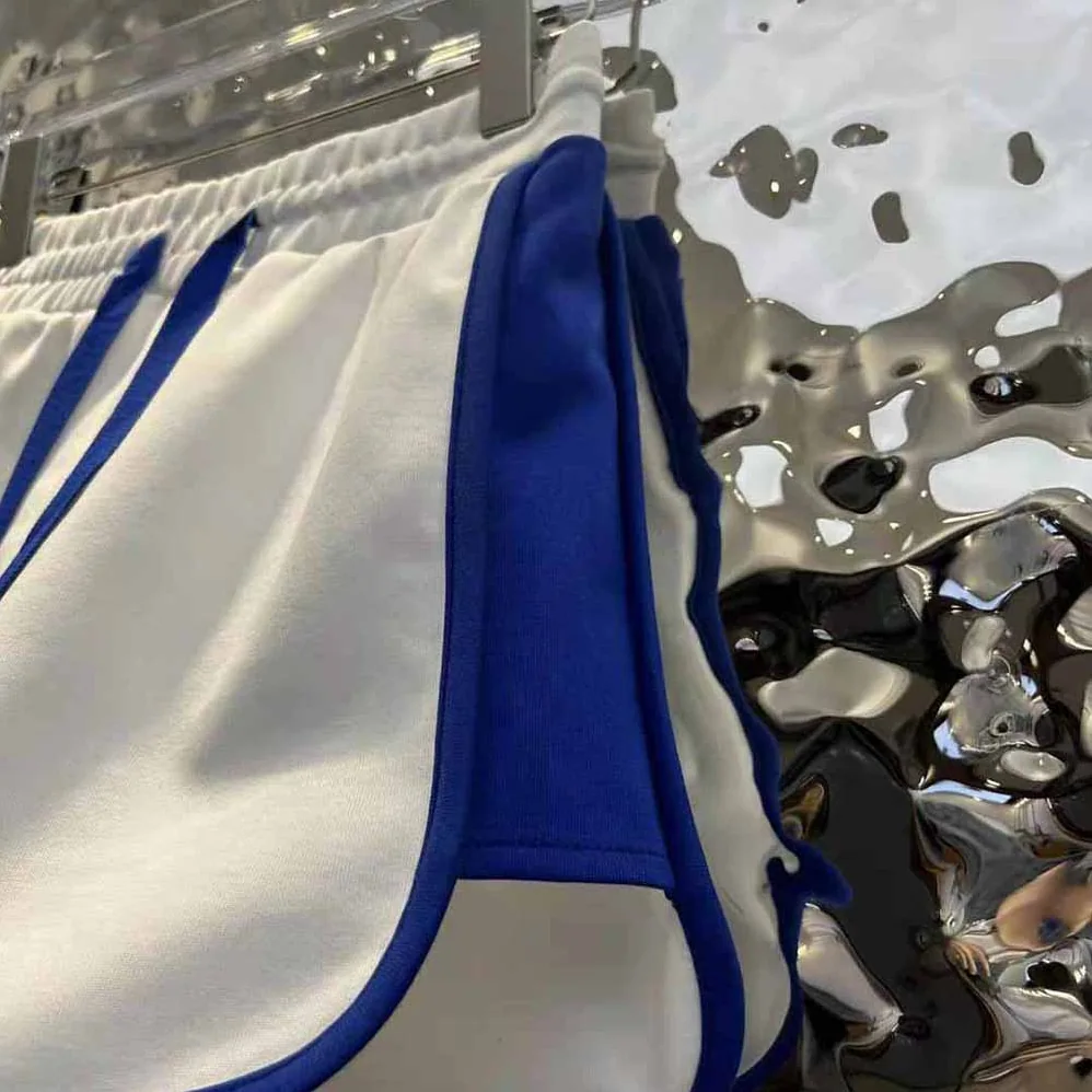 Dior Vibe Shorts White and Fluorescent Blue Technical Cashmere Jacquard for Women