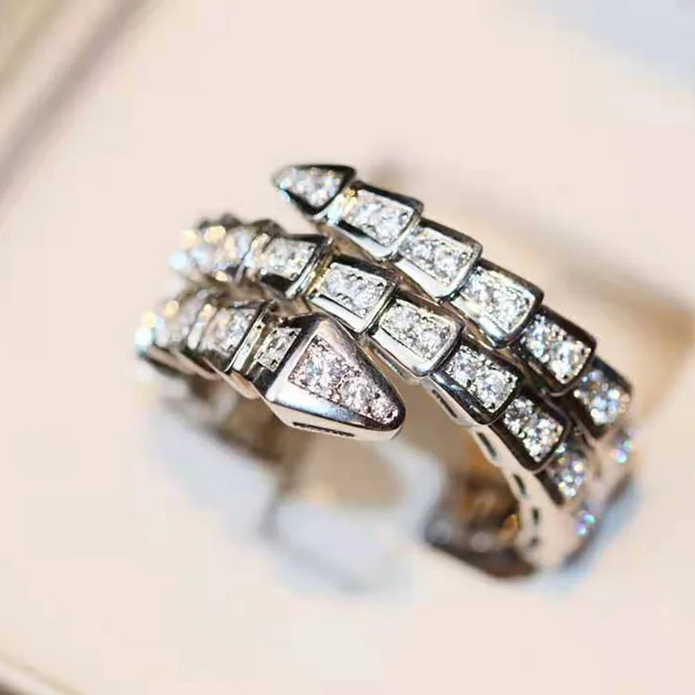 Bvlgari Serpenti Viper Two-coil 18 KT White Gold Ring for Women